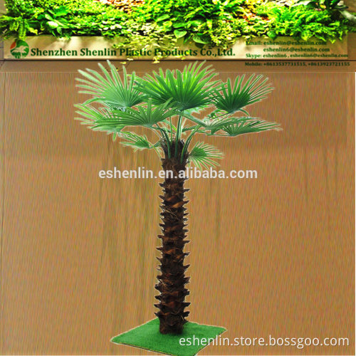 exterior faux tall Artificial Washington preserved Palm trees with fake fan palmera leaves